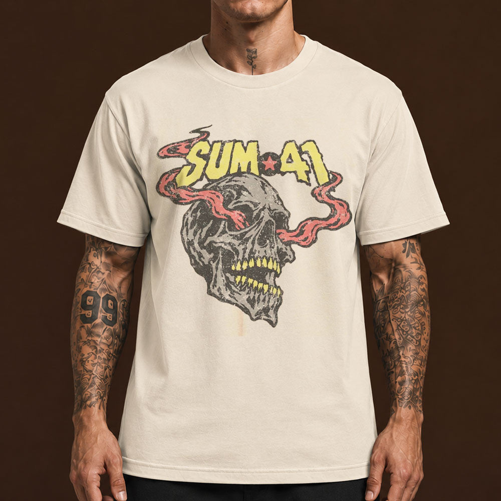 Sum 41 Merch Tee Skull Fire T-Shirt Sum 41 Concert Tee Gifts For Skumfuks - Foxy23shop