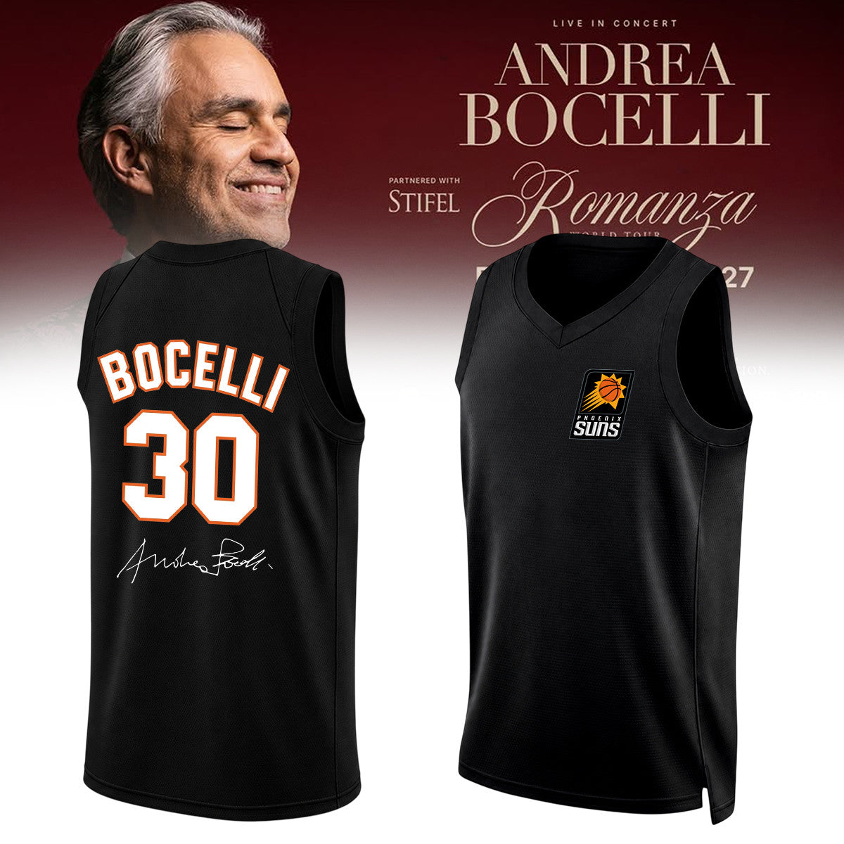 30th Anniversary World Tour Jersey Shirt Andrea Bocelli Clothes Unique Gift For Brothers - Foxy23shop