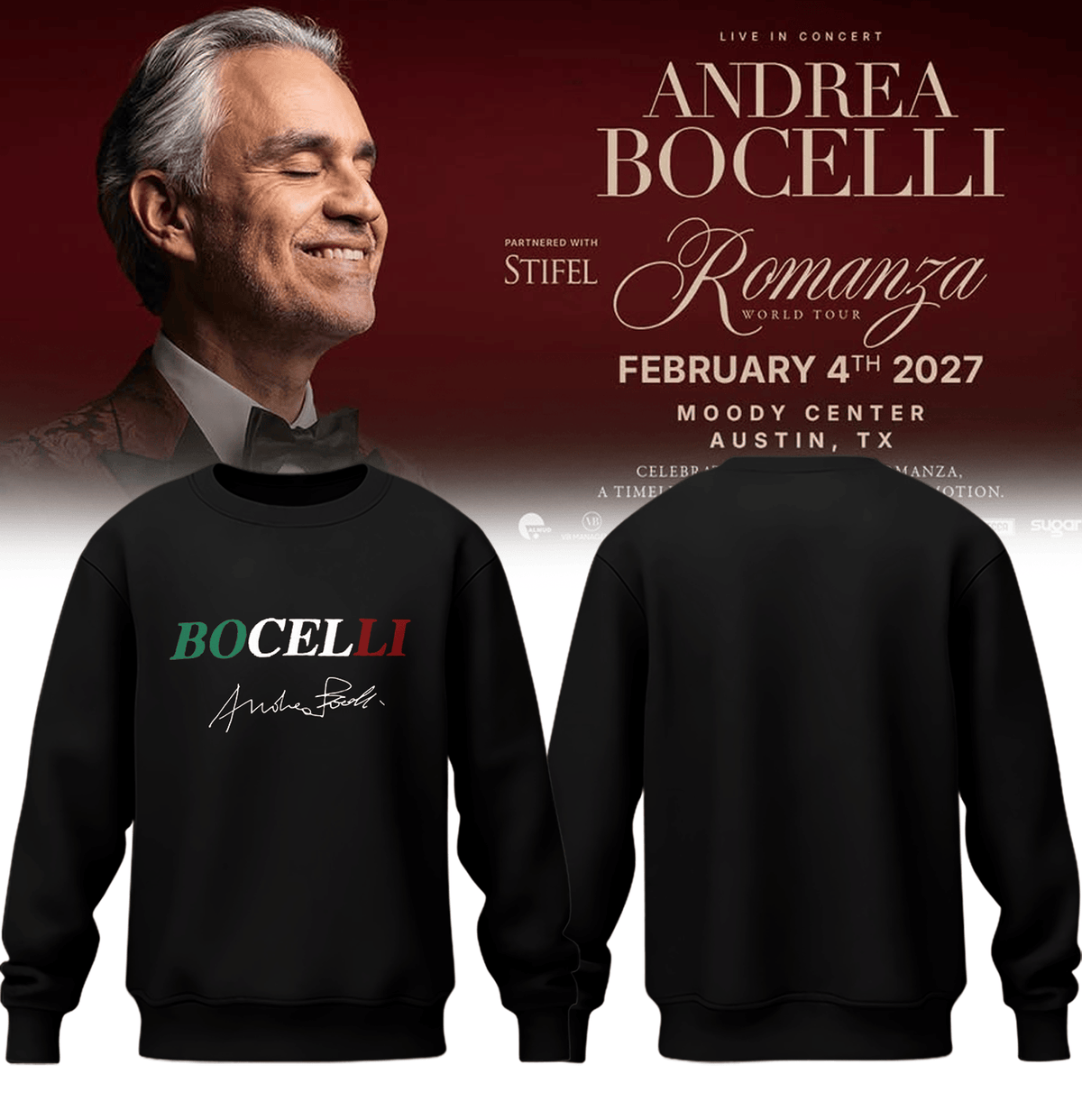 Andrea Bocelli Sweatshirt Andrea Bocelli Clothes Unique Gift For Opera Collectors - Foxy23shop