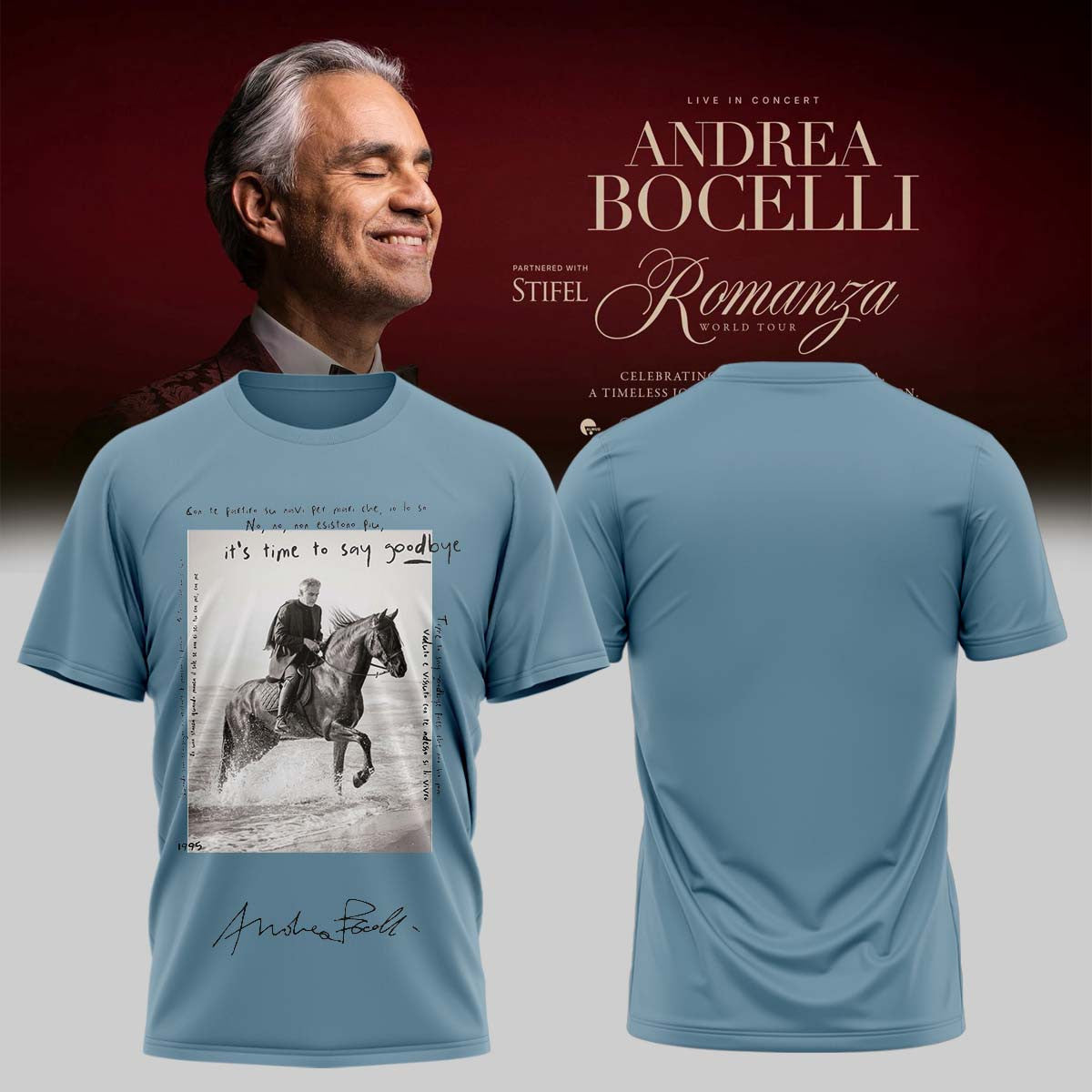 Andrea Bocelli T-Shirt Andrea Bocelli Merch Special Gift For Classical Music Lovers - Foxy23shop