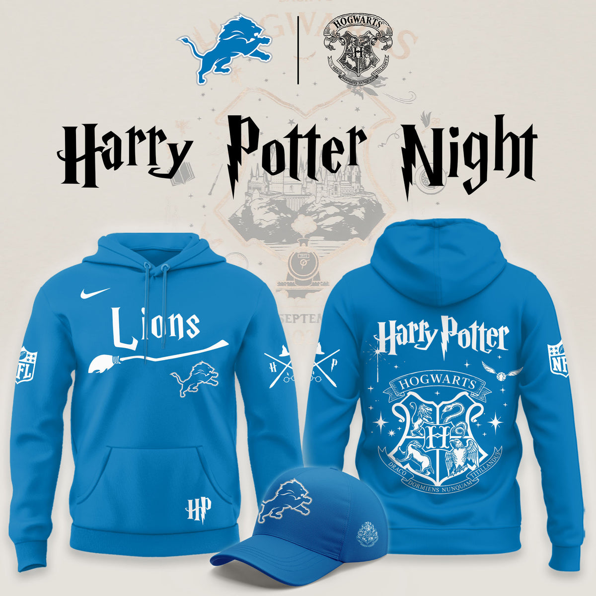 Detroit Lions x Harry Potter Night 2026 Hoodie Best Detroit Lions Apparel Fan Gear - Foxy23shop