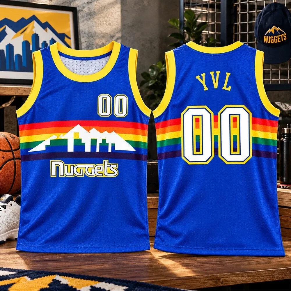 Custom Playboi Carti X Denver Nuggets YVL Rainbow Skyline Jersey Best Gifts For Nuggets Fans - Foxy23shop
