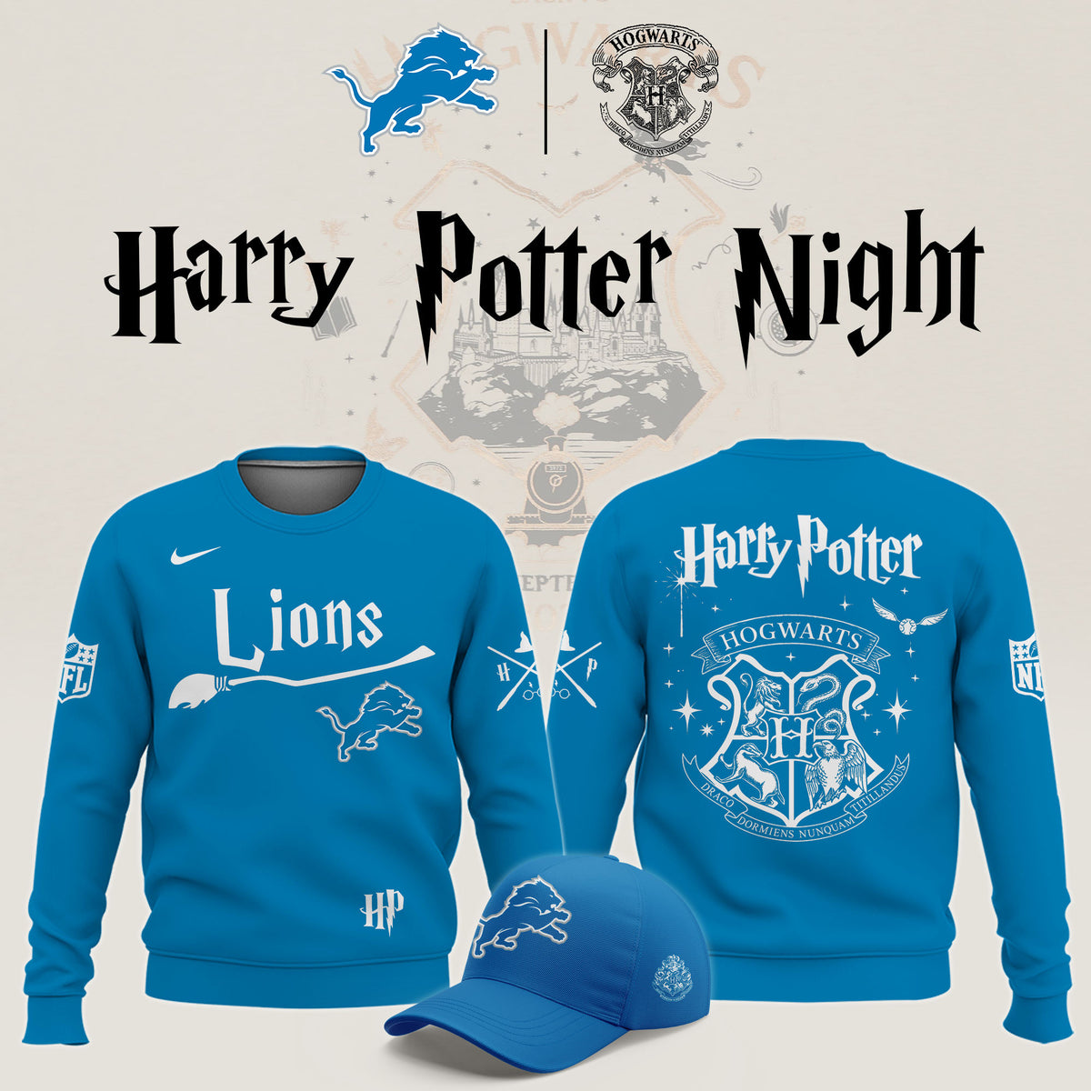 Detroit Lions x Harry Potter Night Sweatshirt 2026 Lions Apparel Gifts For One Pride - Foxy23shop
