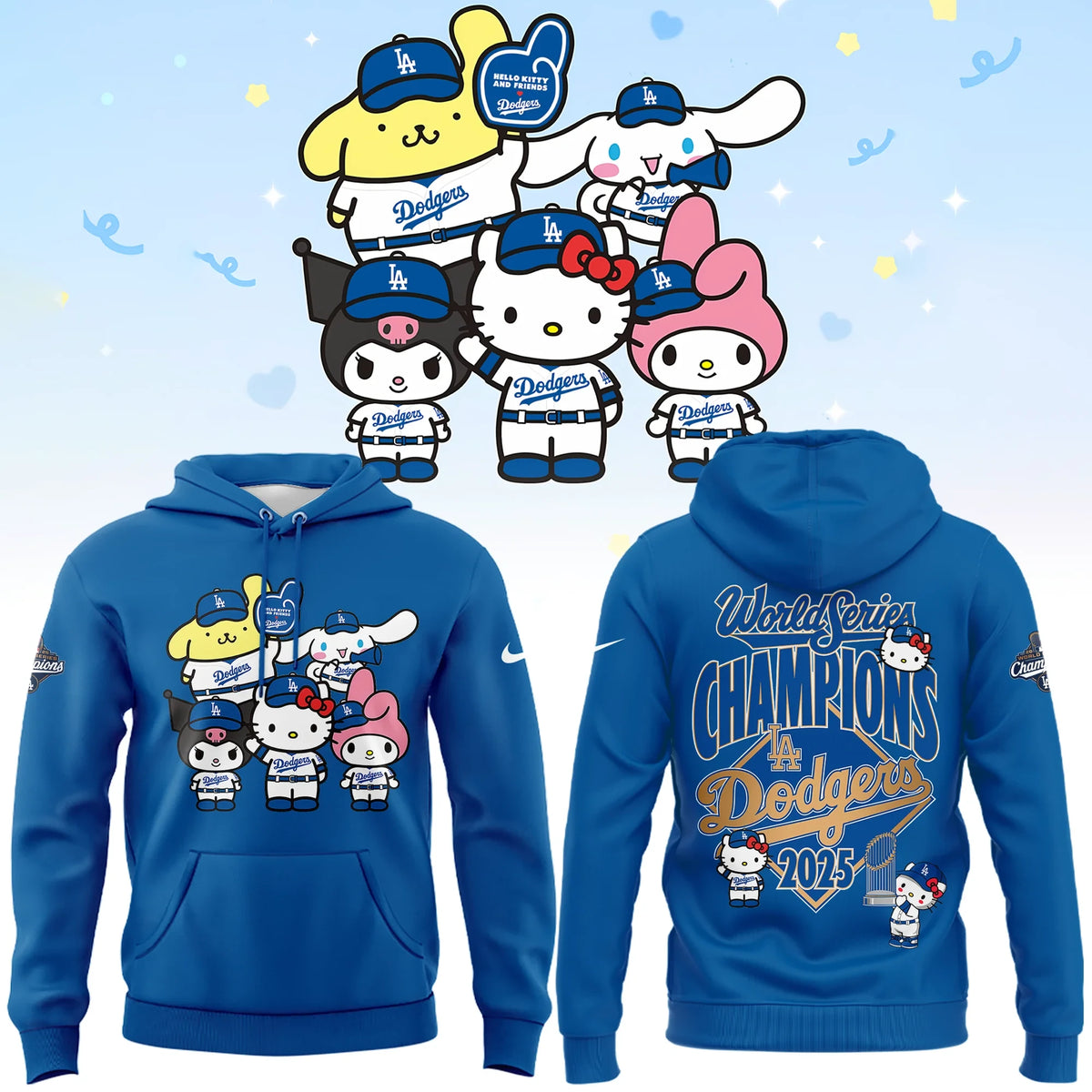 Hello Kitty x Dodgers Hoodie Dodgers Clothes Special Gift For Baseball Fans - Foxy23shop