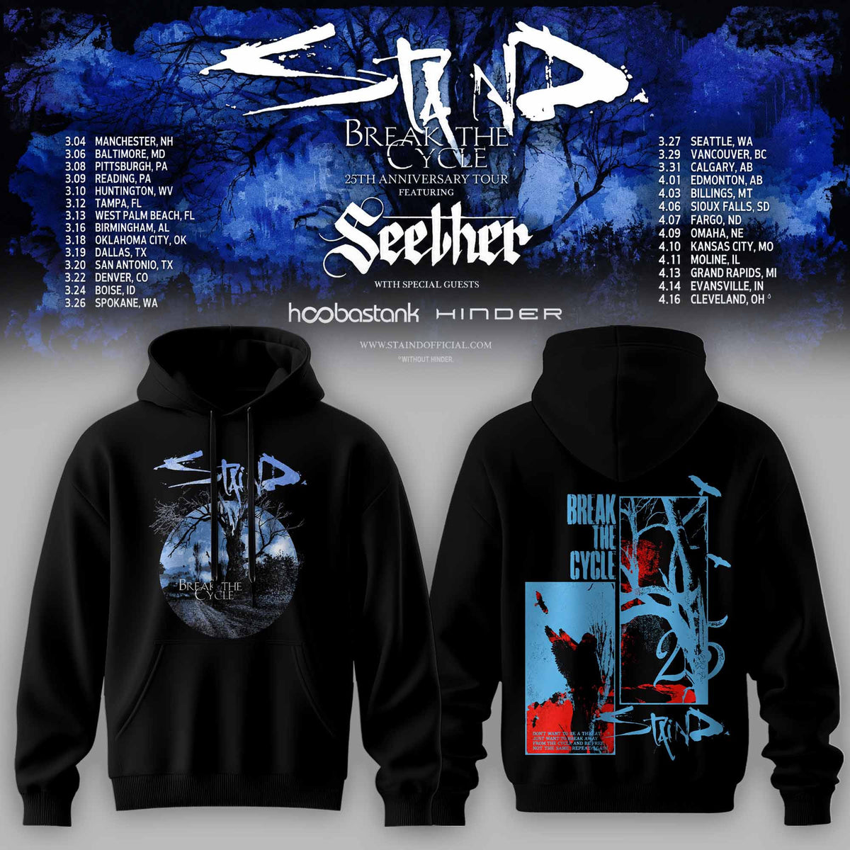 Staind Break The Cycle Hoodie Staind Apparel Special Gift For Friends - Foxy23shop
