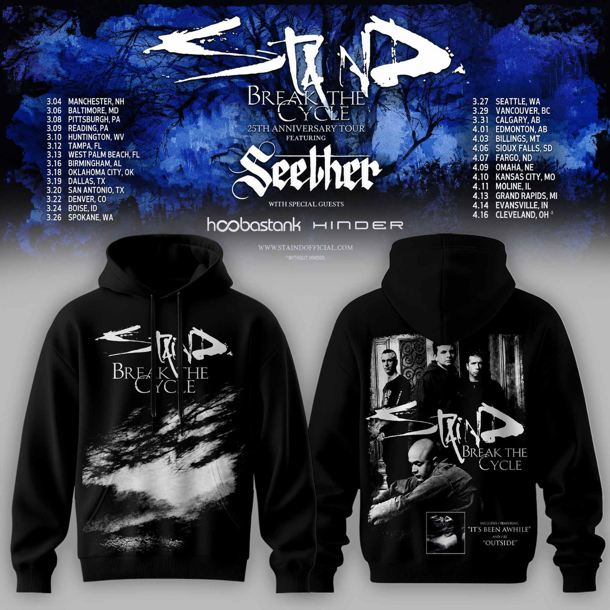Staind Break The Cycle Hoodie Staind Clothes Special Gift For Friends - Foxy23shop