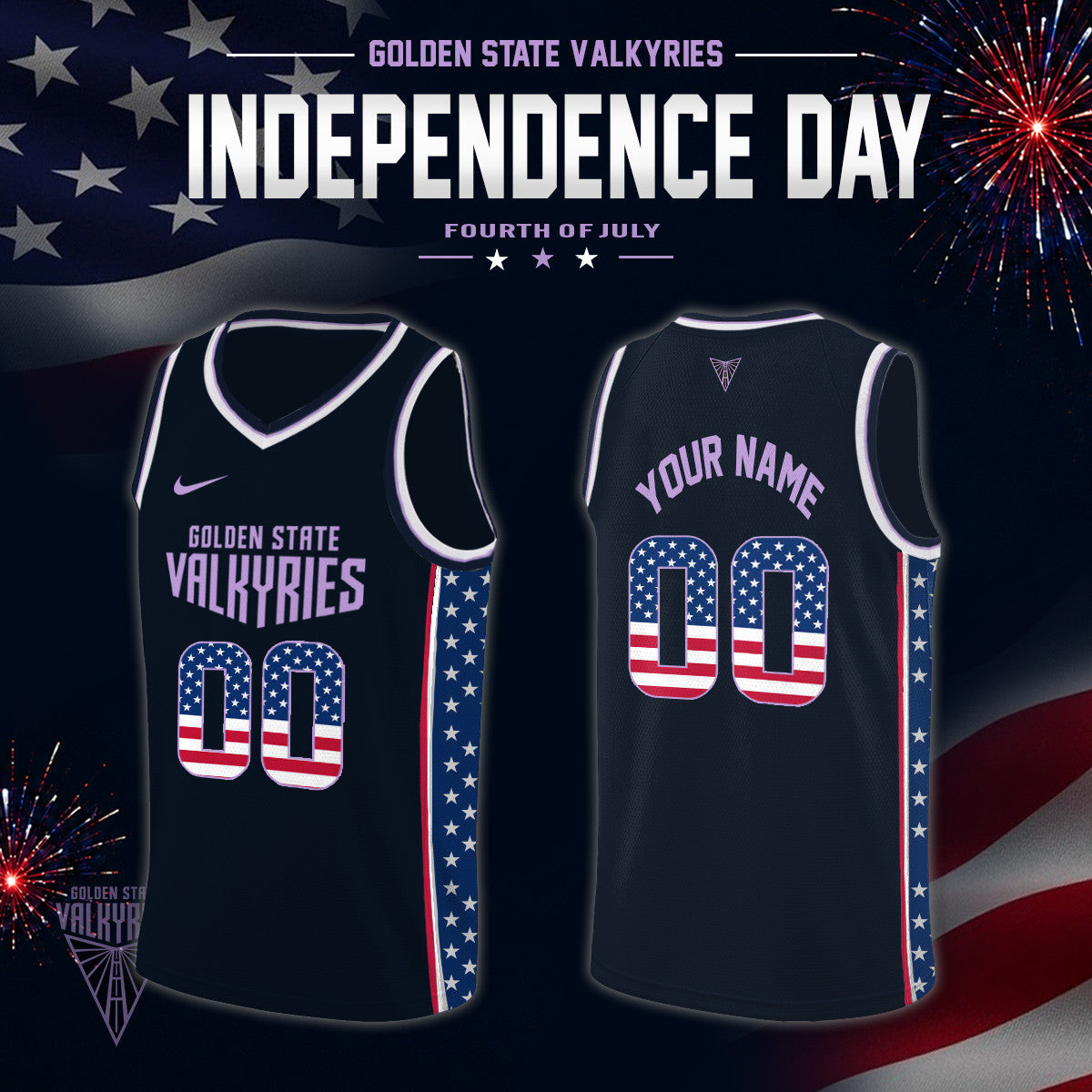 Custom Golden State Valkyries 2026 WNBA X Independence Day Jersey Golden State Valkyries Gear - Foxy23shop