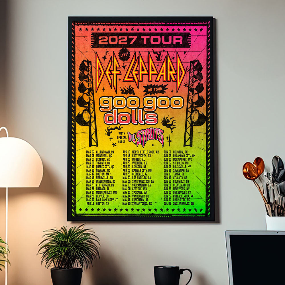 Def Leppard On Tour North America 2027 Event Poster Def Leppard Merch Music Lover Gifts - Foxy23shop