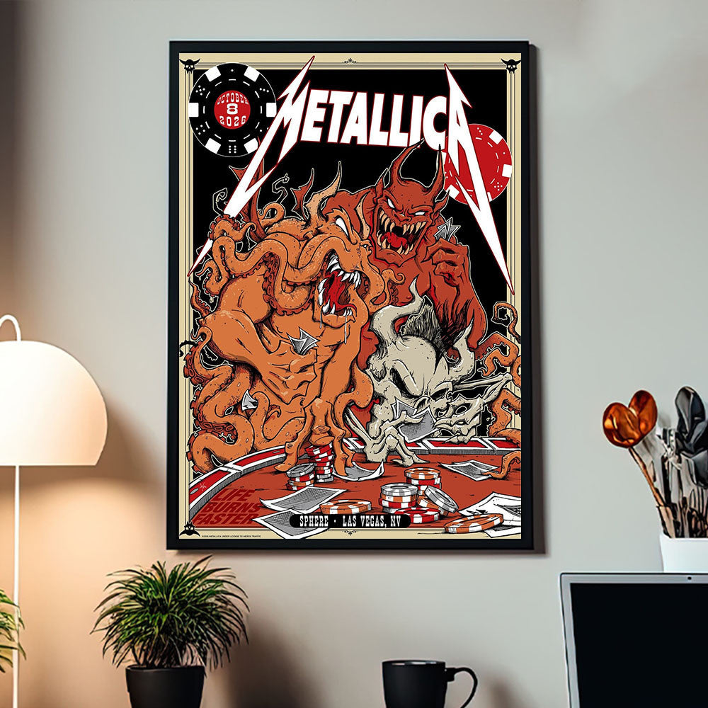 Metallica Las Vegas NV 2026 Event Poster Metallica Merch Best Gifts For Music Lovers - Foxy23shop