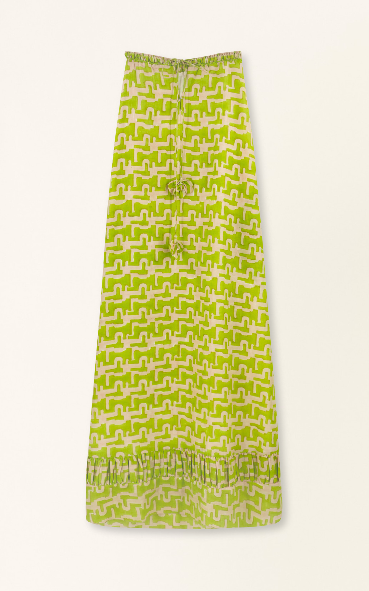 Cotton maxi dress on a hanger in store