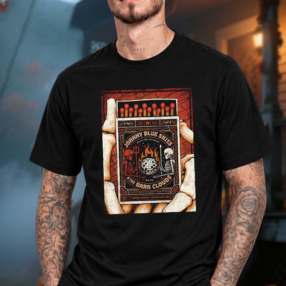 Johnny Blue Skies And The Dark Clouds Kansas City MO Event Poster T-Shirt Gifts For The Dark Clouds Lover