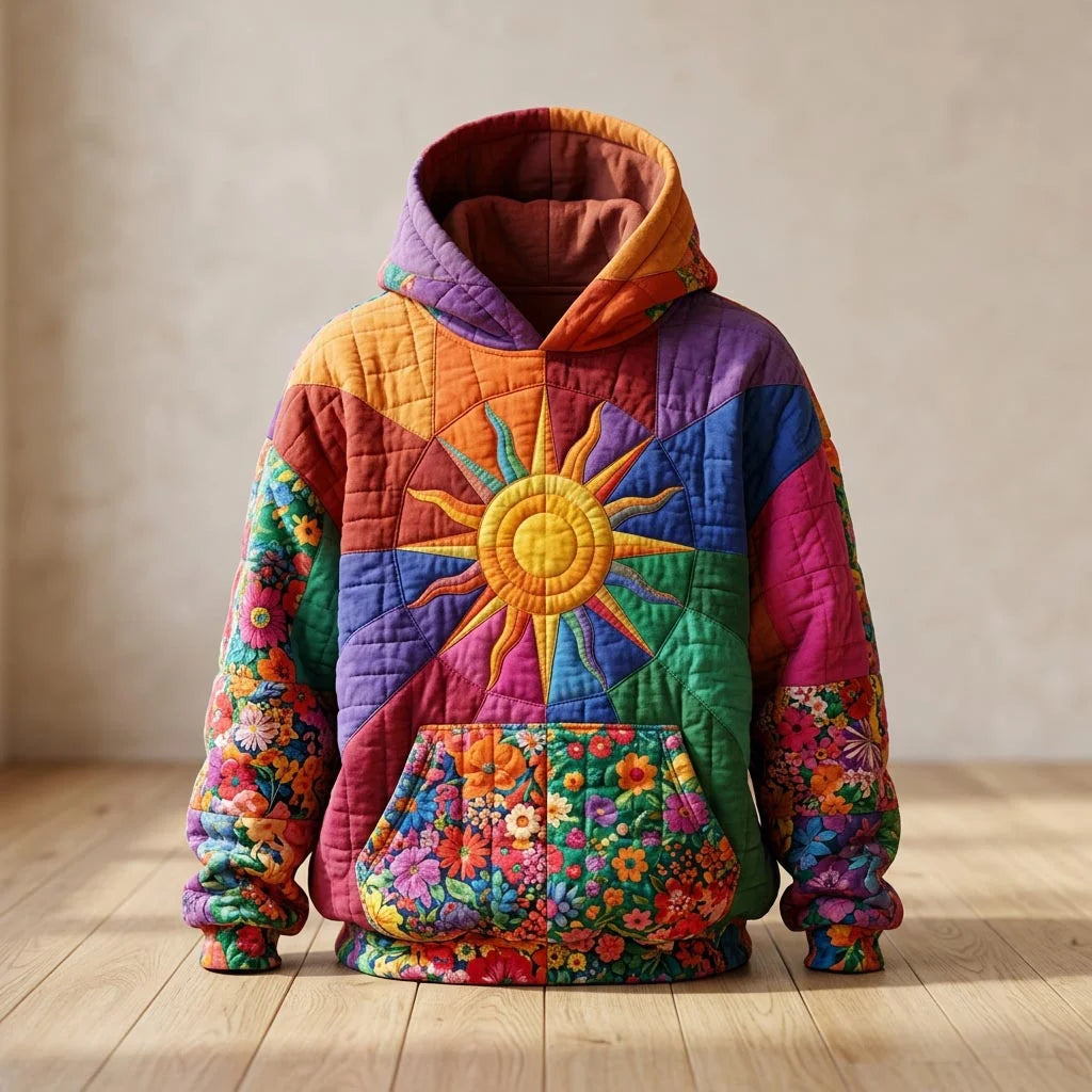 Boho Patchwork Hoodie Hippie Boho Style Clothing Unique Gift For Nana