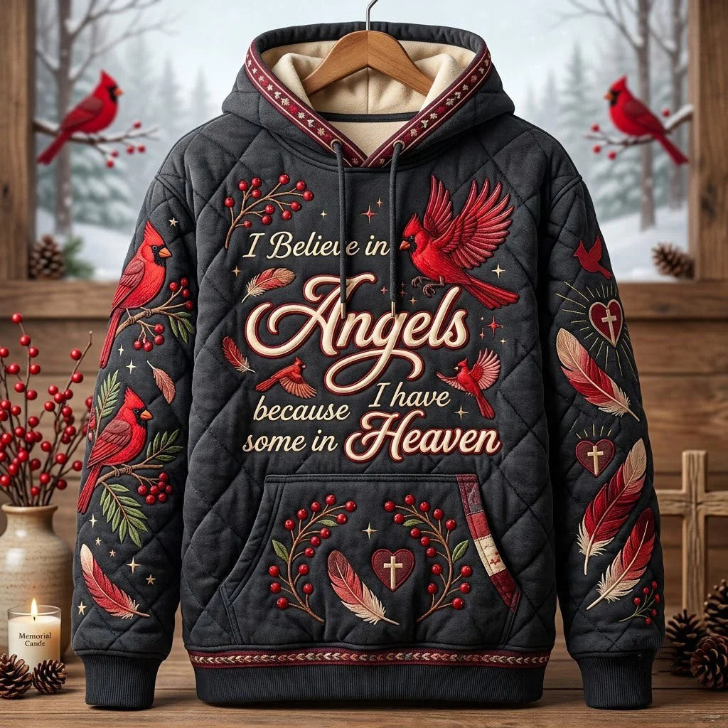 I Believe In Angels Cardinals Hoodie Holiday Clothing Best Christmas Gift For Father
