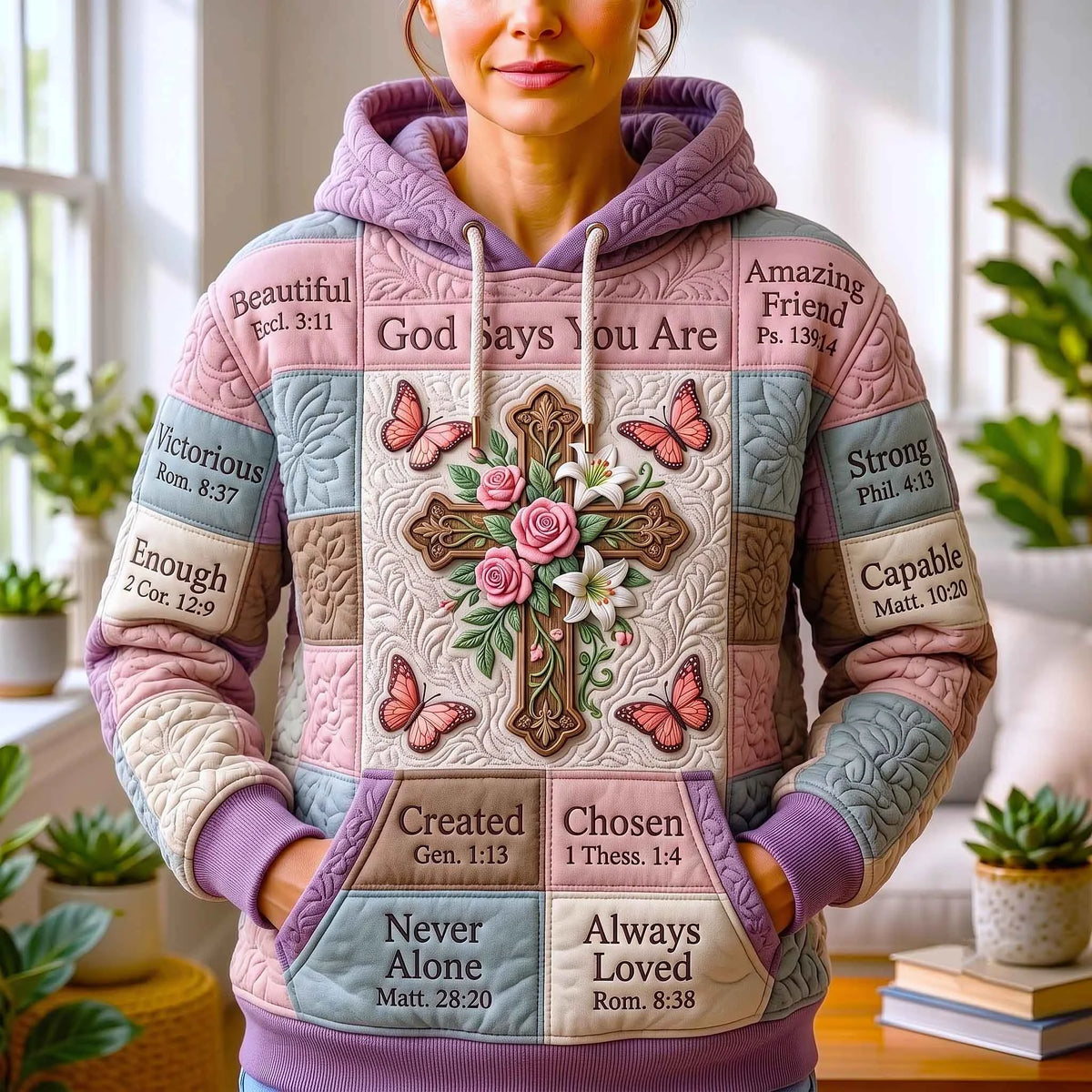 God Says You Are Floral Bible Hoodie Bible Inspired Hooded Sweatshirt Gift Ideas For Wife