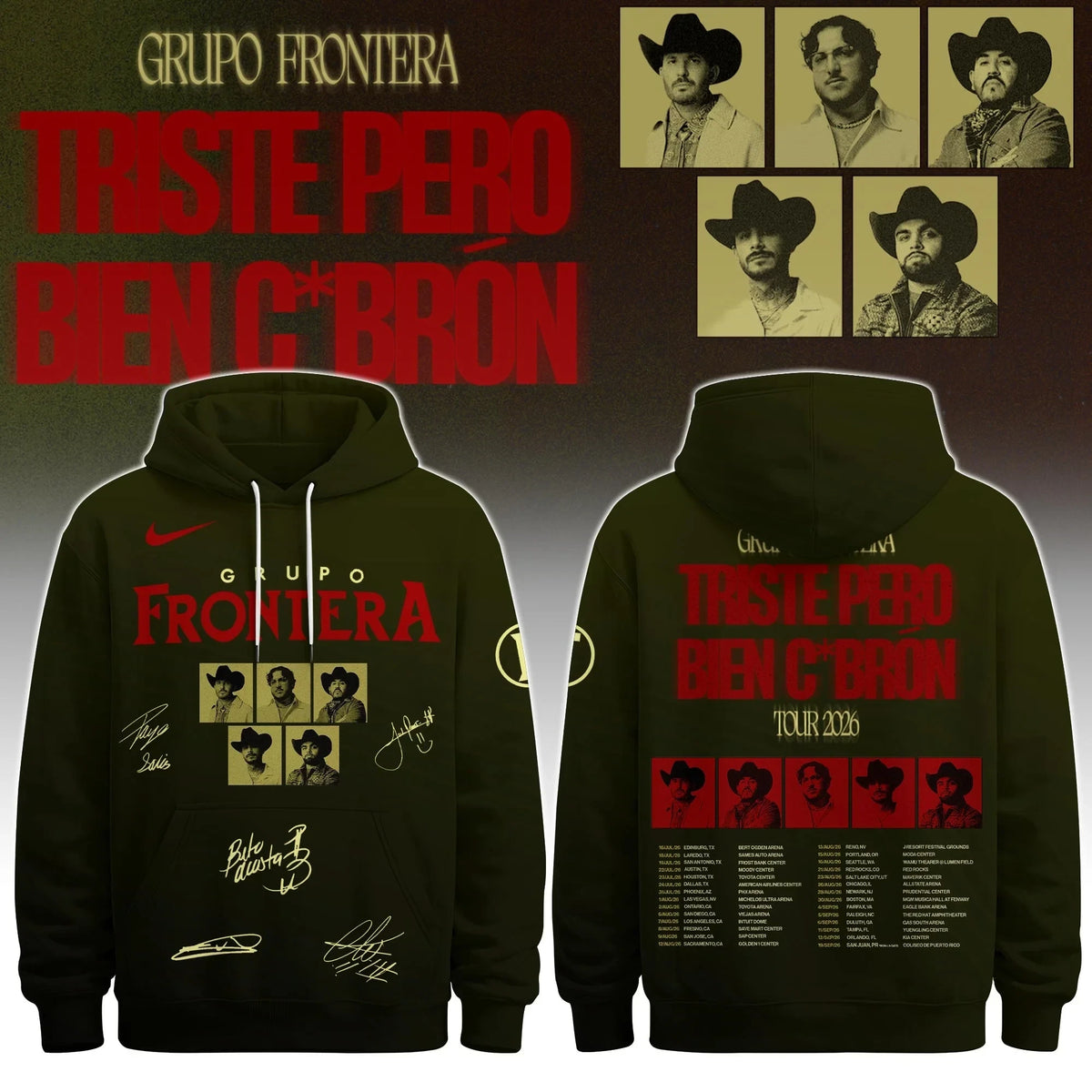 Grupo Frontera Merch Us Tour 2026 Hoodie Grupo Frontera Music Lover Present - Foxy23shop