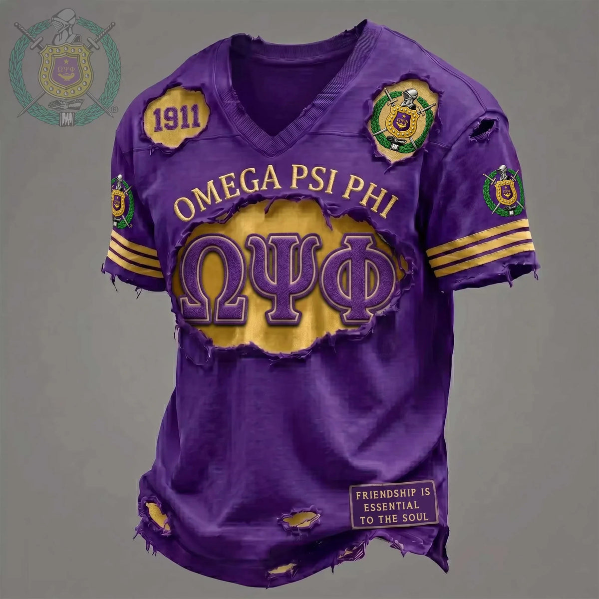 Omega Psi Phi Fraternity 1911 V-Neck Shirt Omega Psi Phi Bruhz Brotherhood Merch - Foxy23shop