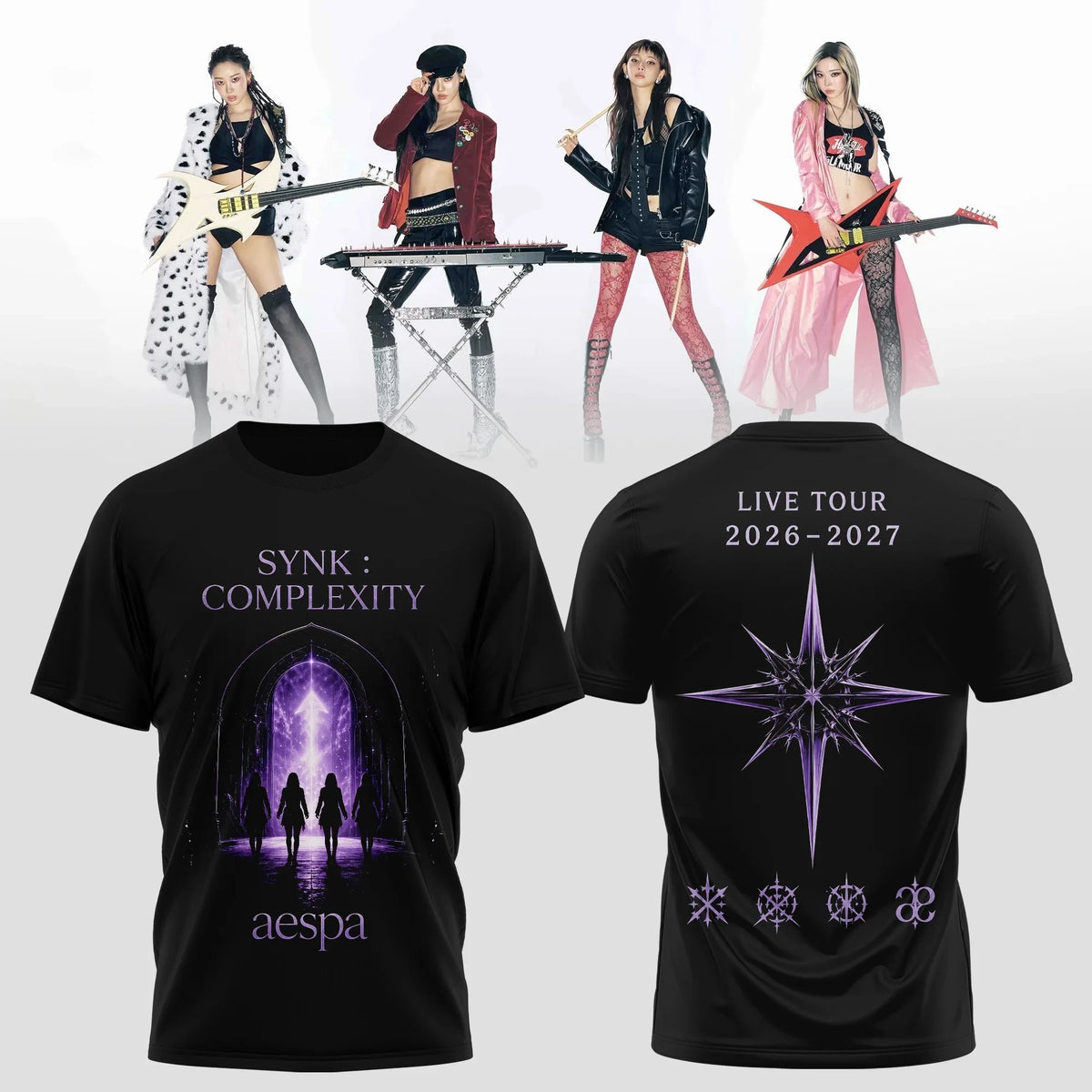Aespa Merch Live Tour 2026 2027 Synk Complexity T-Shirt Birthday Present For Kpop Music Fans - Foxy23shop