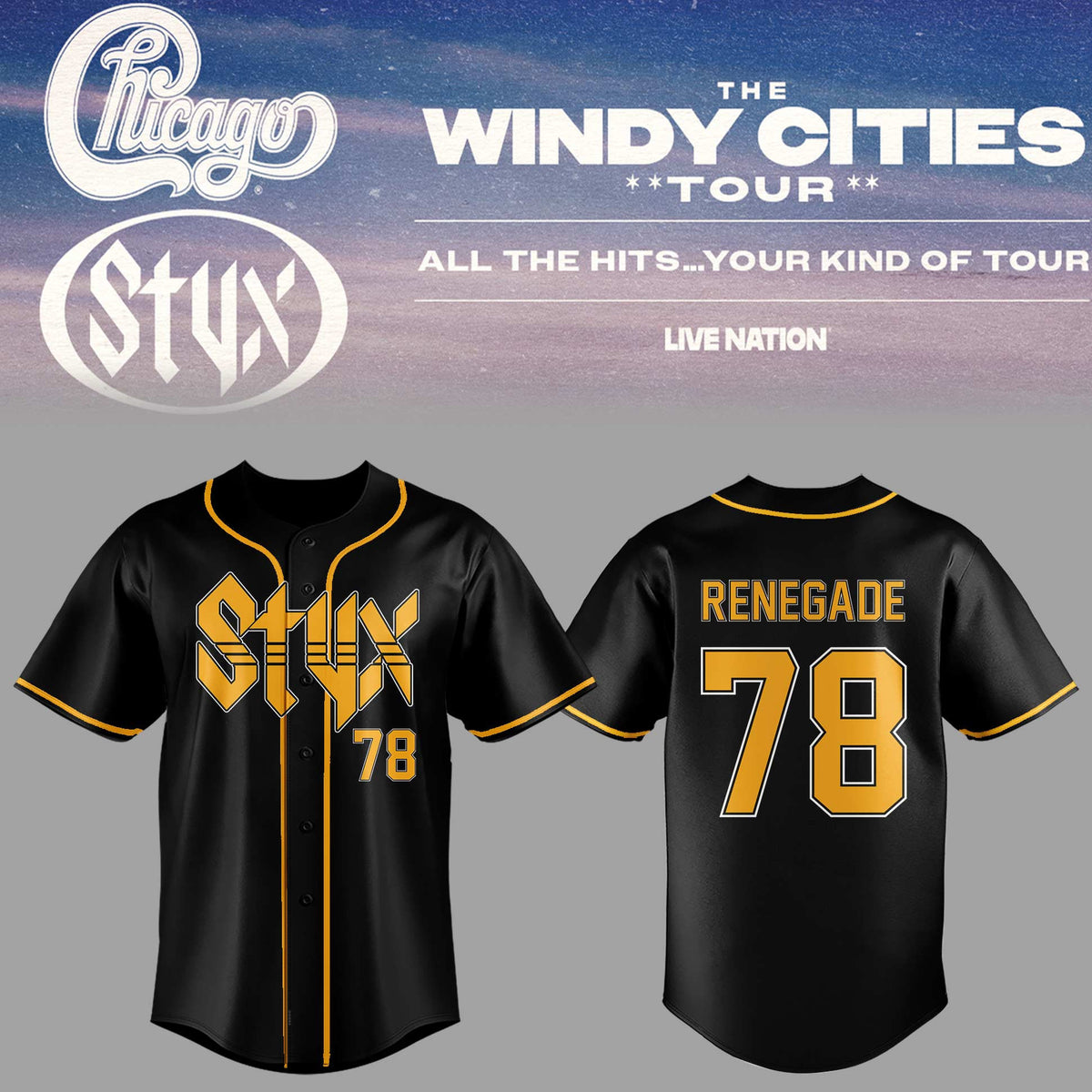 Styx Merch x Chicago The Windy Cities Tour 78 Jersey Birthday Gift For Brother - Foxy23shop