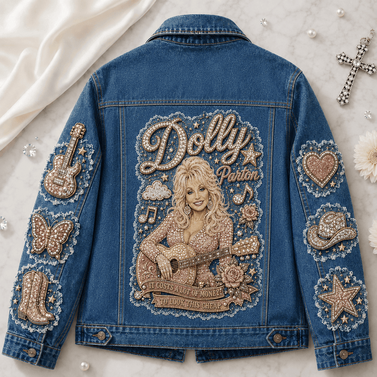 Dolly Parton Merch It Costs A Lot Of Money Denim Jacket Music Enthusiast Gift - Foxy23shop