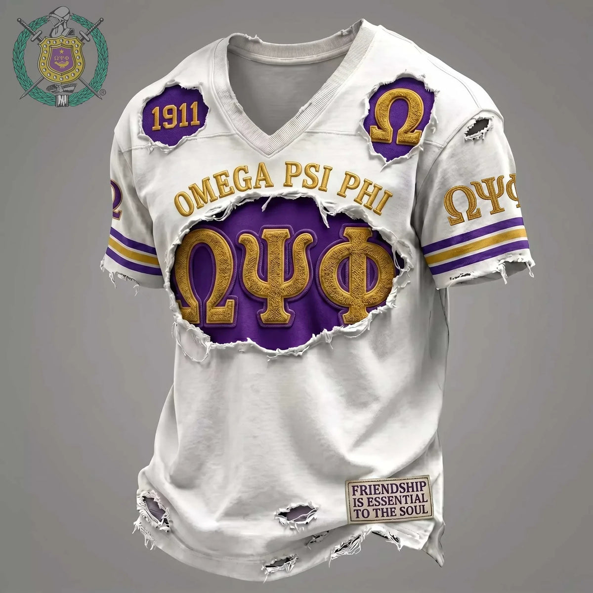 Omega Psi Phi Fraternity 1911 V-Neck Shirt Omega Psi Phi Bruhz Shirt Best Gift For Him - Foxy23shop