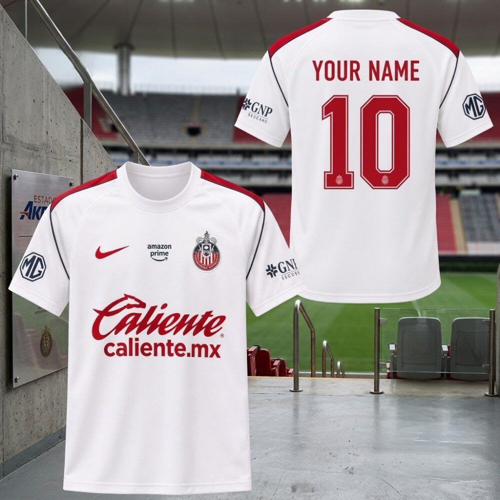Personalized Chivas Guadalajara Away Jersey C.D. Guadalajara Merch Soccer Gear - Foxy23shop