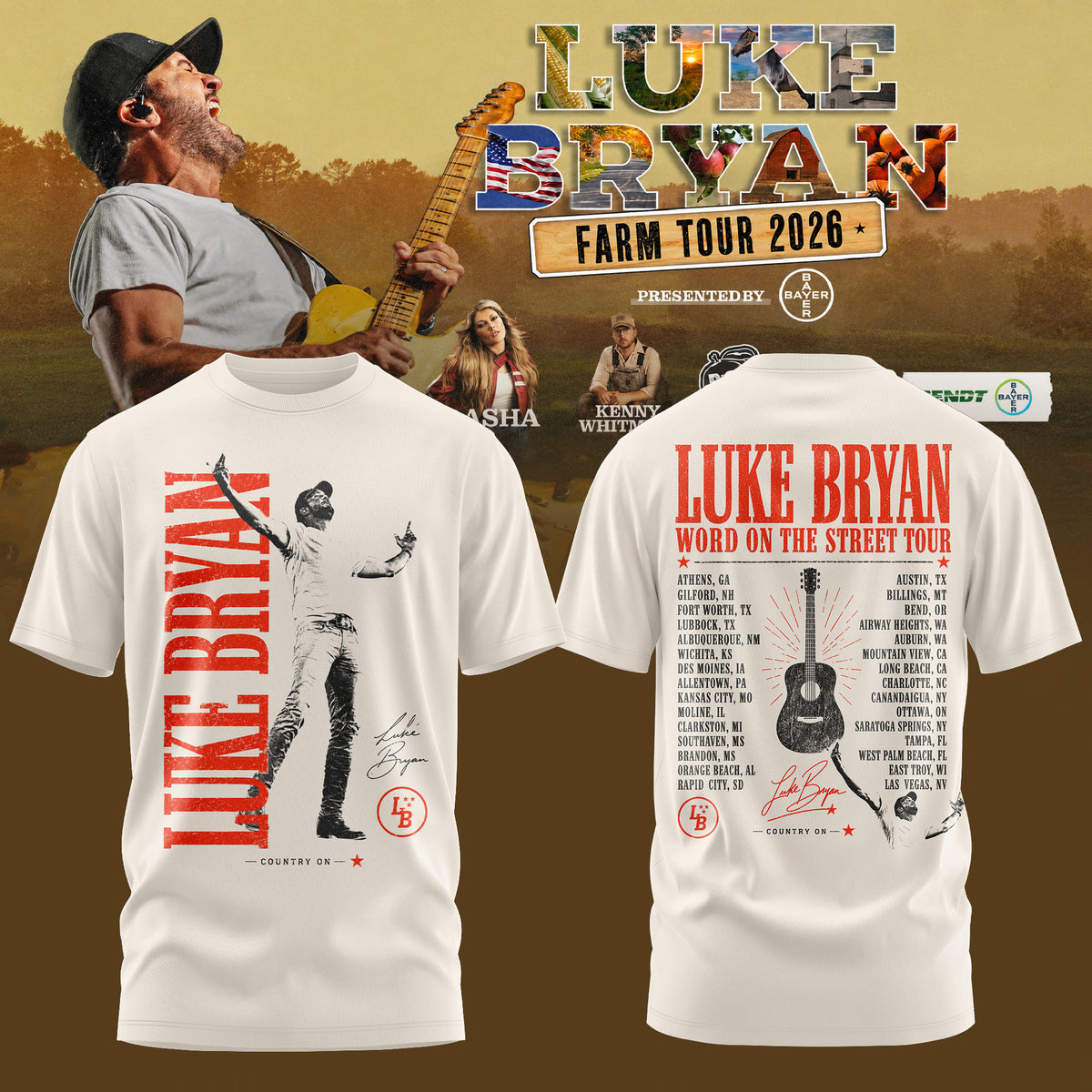Luke Bryan Merch Word On The Street Tour 2026 T-Shirt Music Lover Gift Ideas - Foxy23shop