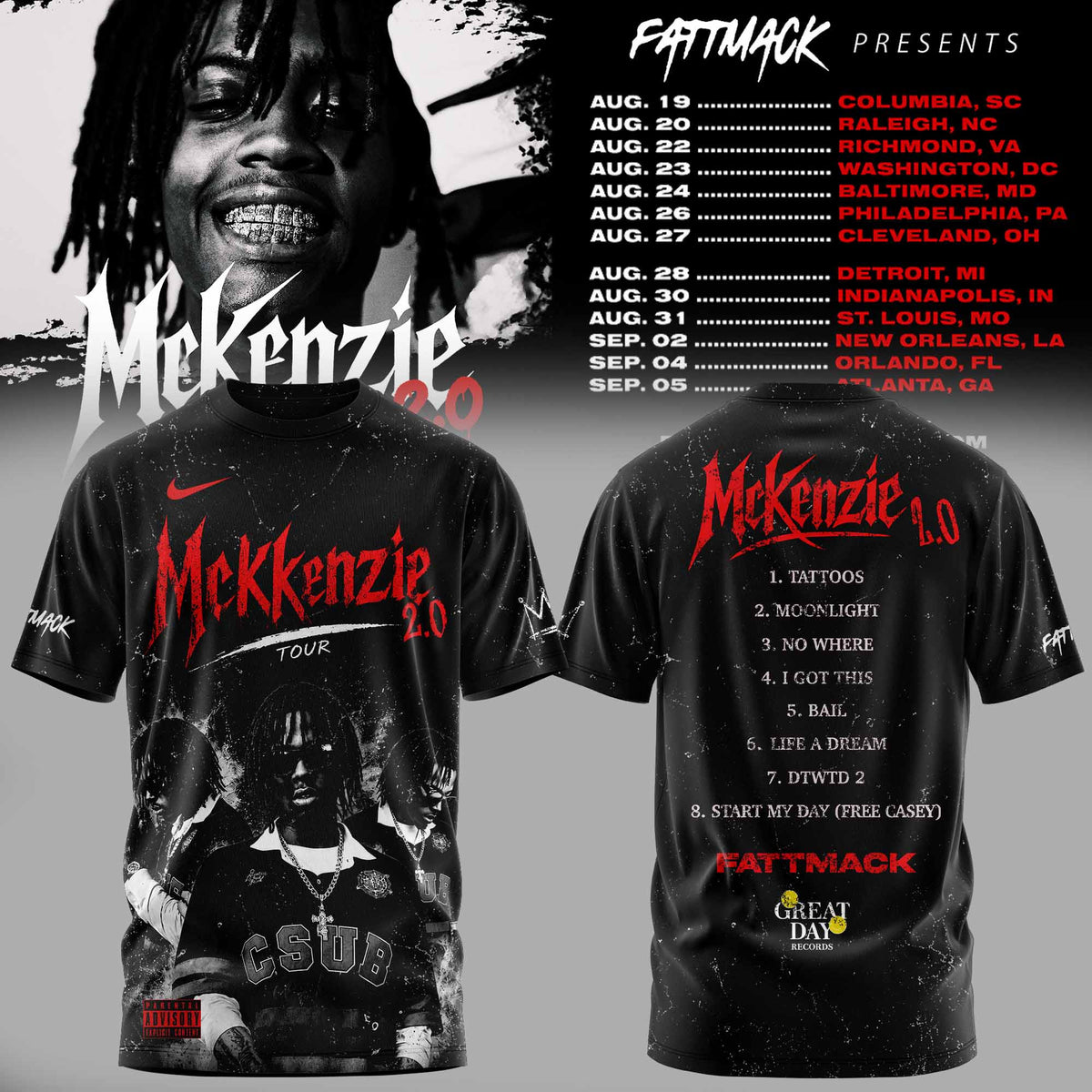 FattMack Merch McKenzie 2 0 Tour T-Shirt Rap Music Apparel Present For Brother - Foxy23shop