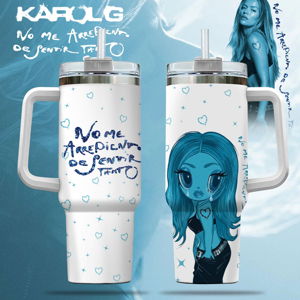 Karol G No Me Arrepiento De Sentir Tanto Tumbler Karol G Merch Music Lovers Gift - Foxy23shop
