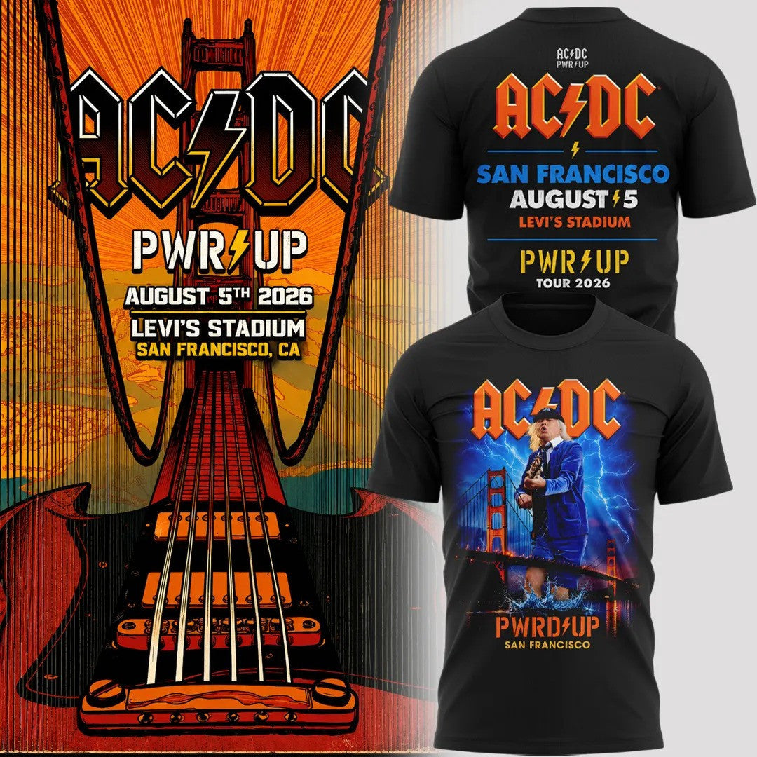 AC DC Merch PWR UP Tour 2026 San Francisco T-Shirt AC DC Lovers Gifts - Foxy23shop