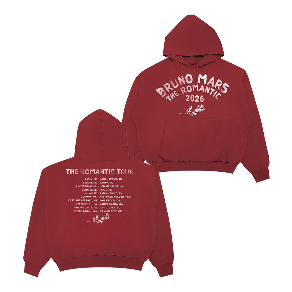 Bruno Mars Merch The Romantic Tour Hoodie Bruno Mars Apparel Music Fan Gift - Foxy23shop