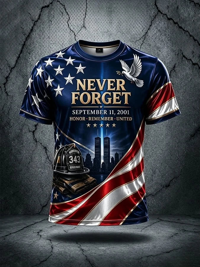 911 25th Anniversary We Will Never Forget T-Shirt Patriotic Apparel Father's Gifts - Foxy23shop