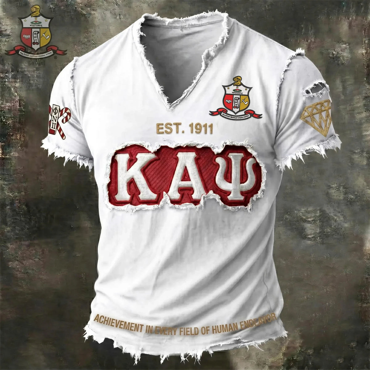 Kappa Alpha PSI Fraternity Vintage V-Neck Shirt Kappa Alpha PSI Merch Streetwear Apparel - Foxy23shop