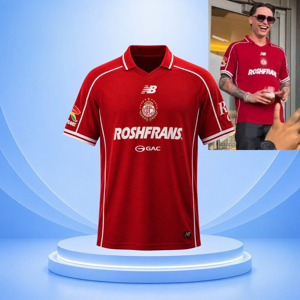 Peso Pluma x Toluca 2026 27 Home Kit V-Neck Shirt Sports Fan Clothes Present Ideas - Foxy23shop