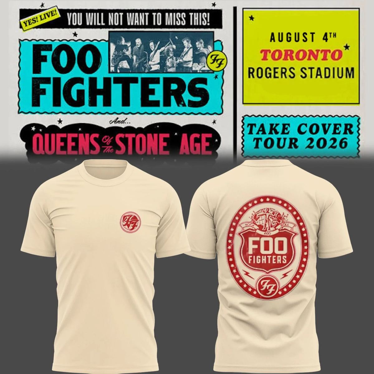 Foo Fighters Merch Take Cover Tour 2026 Shirt Foo Fighters Apparel Music Gift For Brother - Foxy23shop