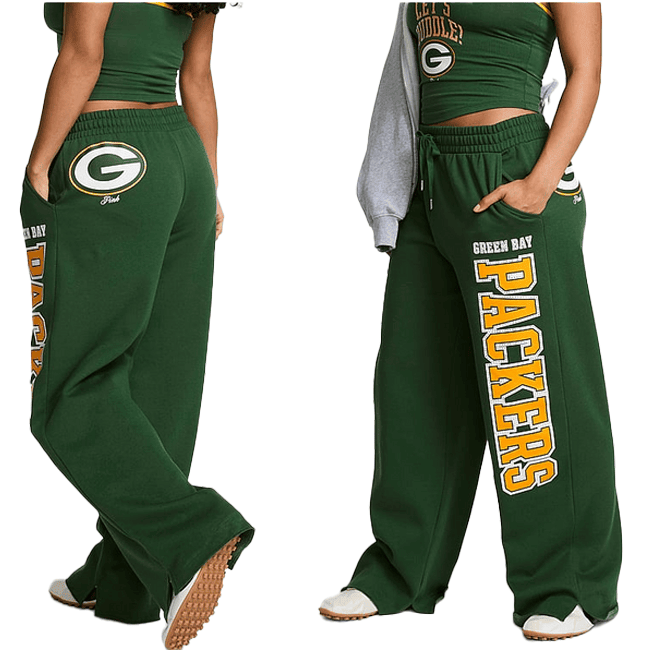 Pink x NFL Green Bay Packers Sweatpants Green Bay Packers Clothing Best Gifts For Fans - Foxy23shop