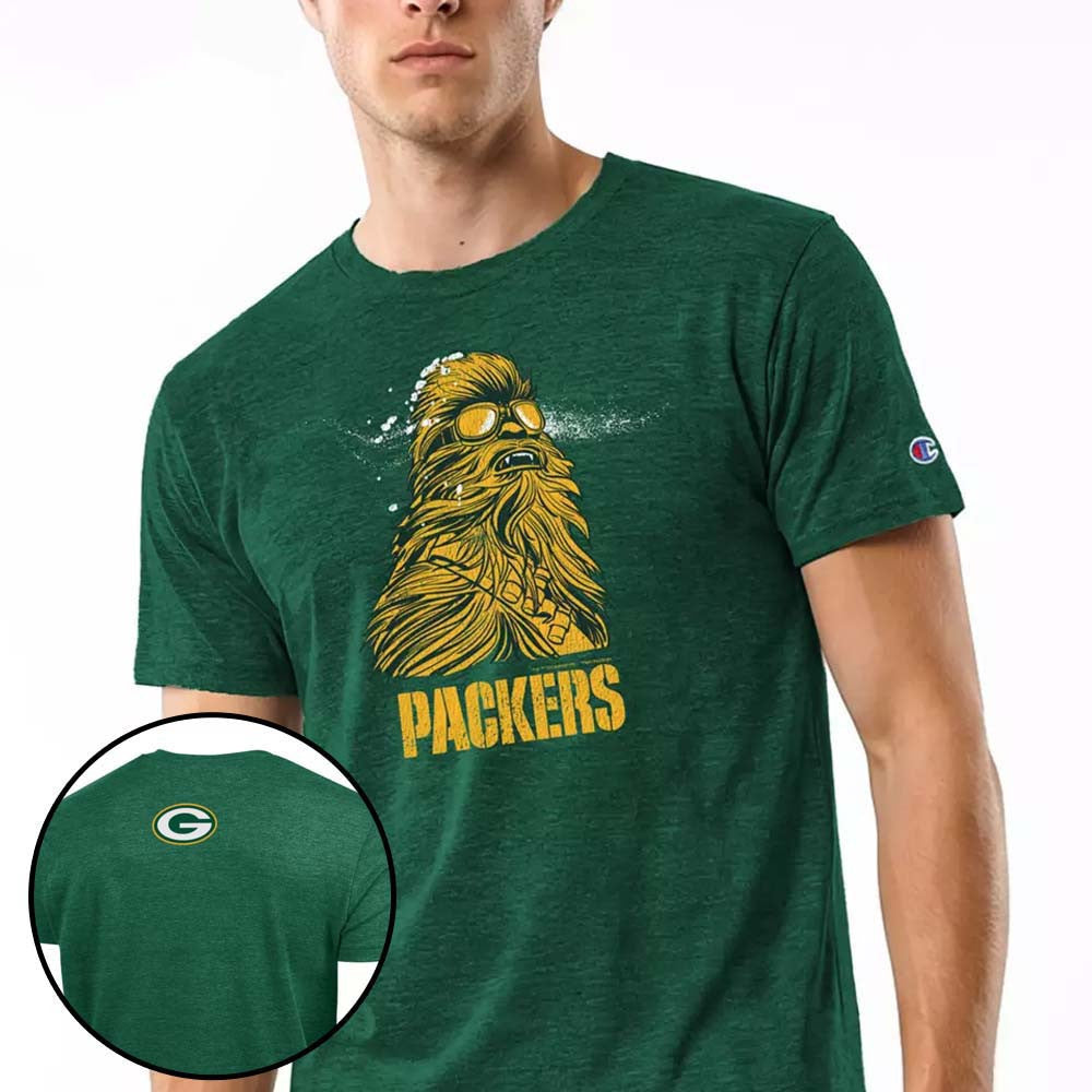 Chewbacca Disney X NFL x Green Bay Packers Star Wars Shirt Green Bay Packers Merch Fans Gears - Foxy23shop