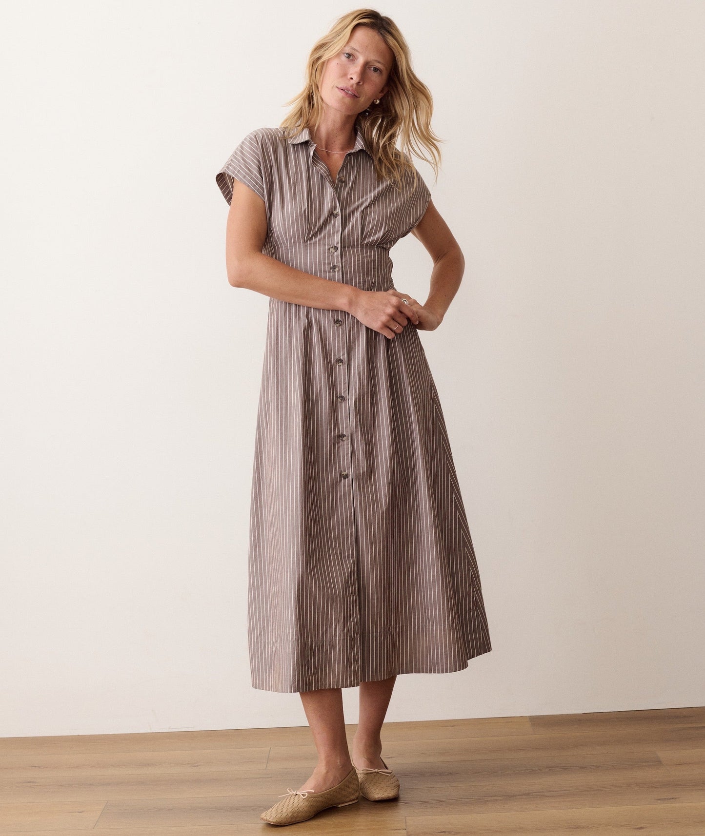 Midi dress on a hanger in store