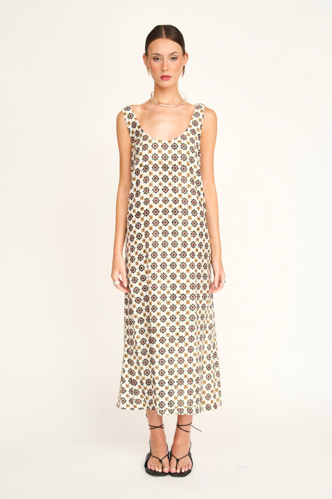 Cotton tank dress on a hanger in store