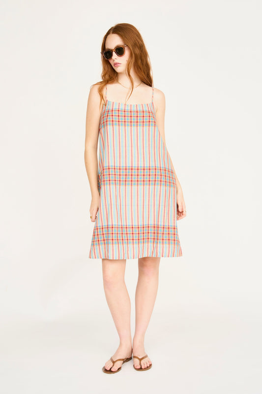 Cotton short dress on a hanger in store