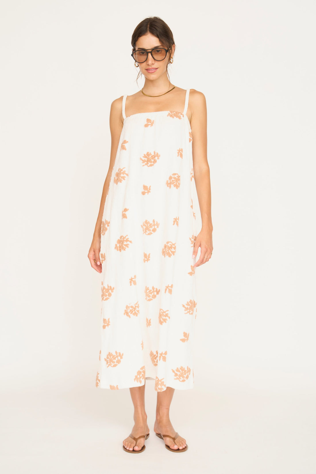 Terry maxi dress on a hanger in store