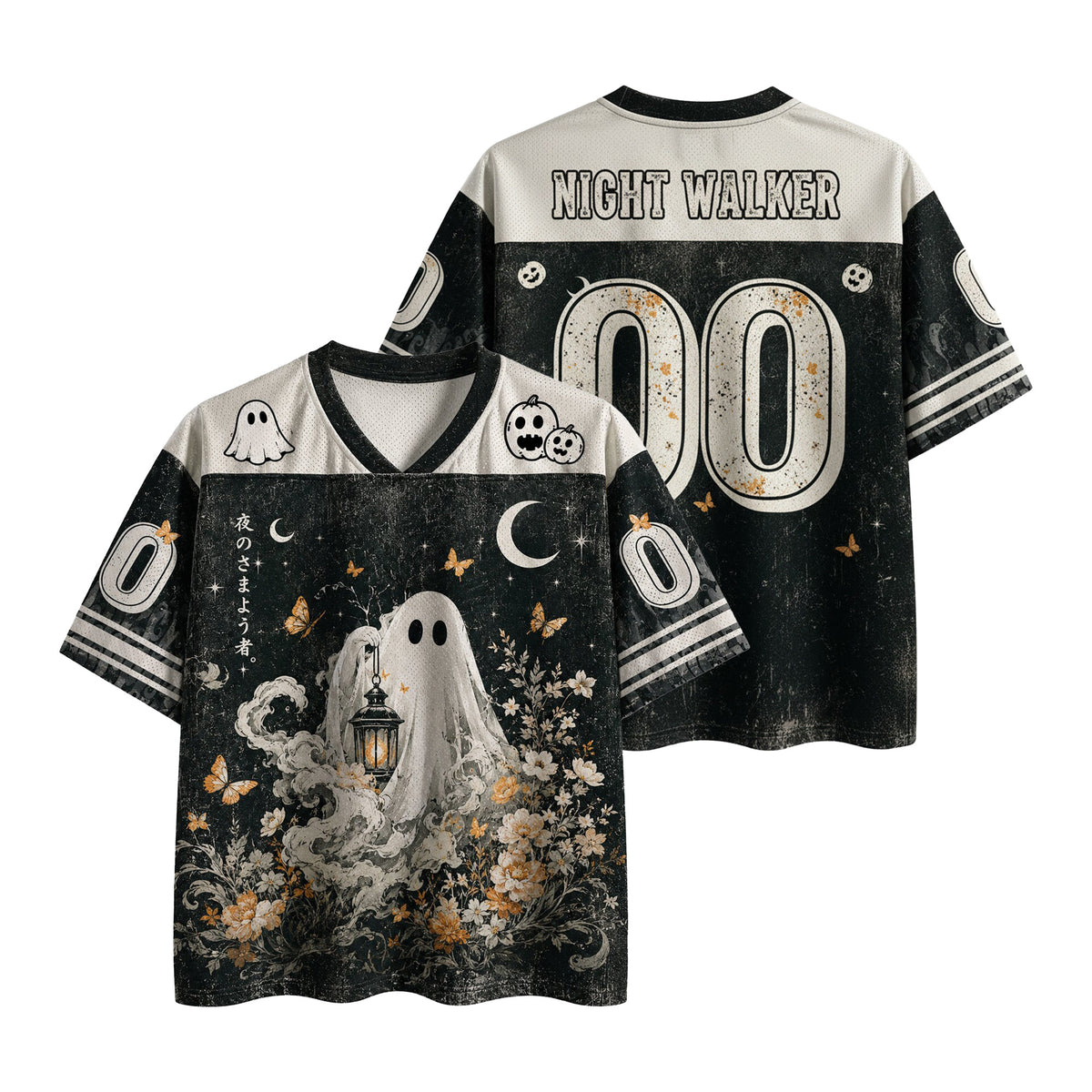 Custom Night Walker Halloween Jersey Shirt Gothic Ghost Sports Clothes Spooky Season Gift - Foxy23shop