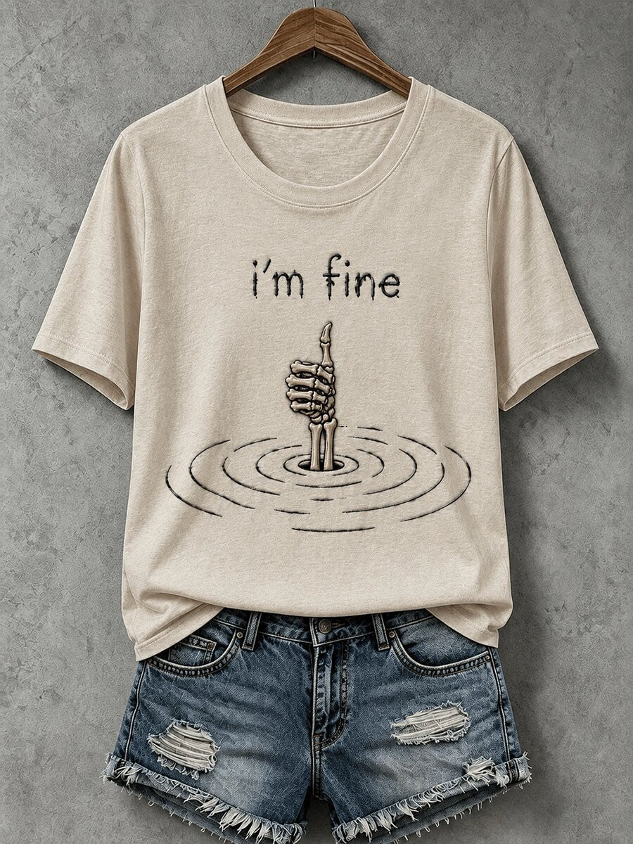 Halloween I'm Fine T-Shirt Halloween Inspired Clothing Best Gift For Wife - Foxy23shop