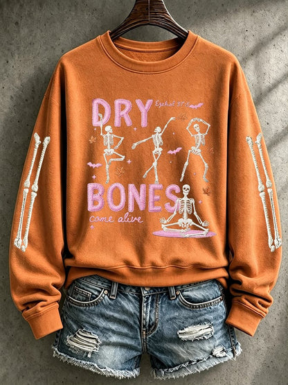 Dry Bones Come Alive Sweatshirt Gothic Skeleton Ballerina Clothes Halloween Gift - Foxy23shop