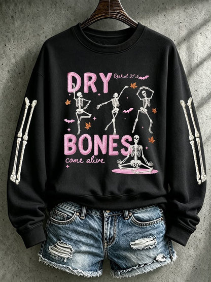 Dry Bones Come Alive Sweatshirt Gothic Skeleton Ballerina Clothes Halloween Gift - Foxy23shop