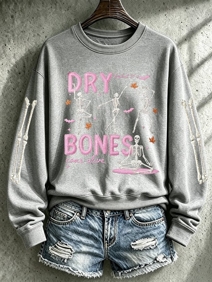Dry Bones Come Alive Sweatshirt Gothic Skeleton Ballerina Clothes Halloween Gift - Foxy23shop