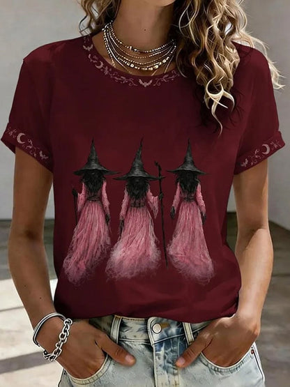 Witch Era Halloween T-Shirt In October We Wear Pink Clothes Gift For Women - Foxy23shop