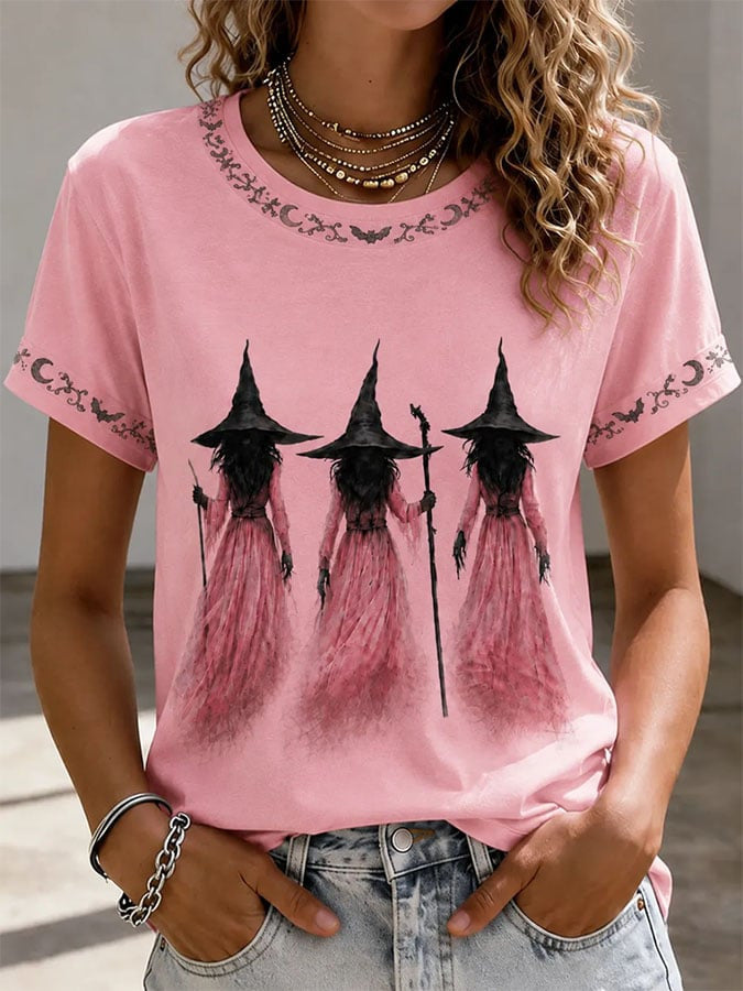 Witch Era Halloween T-Shirt In October We Wear Pink Clothes Gift For Women - Foxy23shop