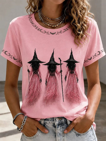 Witch Era Halloween T-Shirt In October We Wear Pink Clothes Gift For Women - Foxy23shop