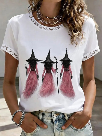 Witch Era Halloween T-Shirt In October We Wear Pink Clothes Gift For Women - Foxy23shop