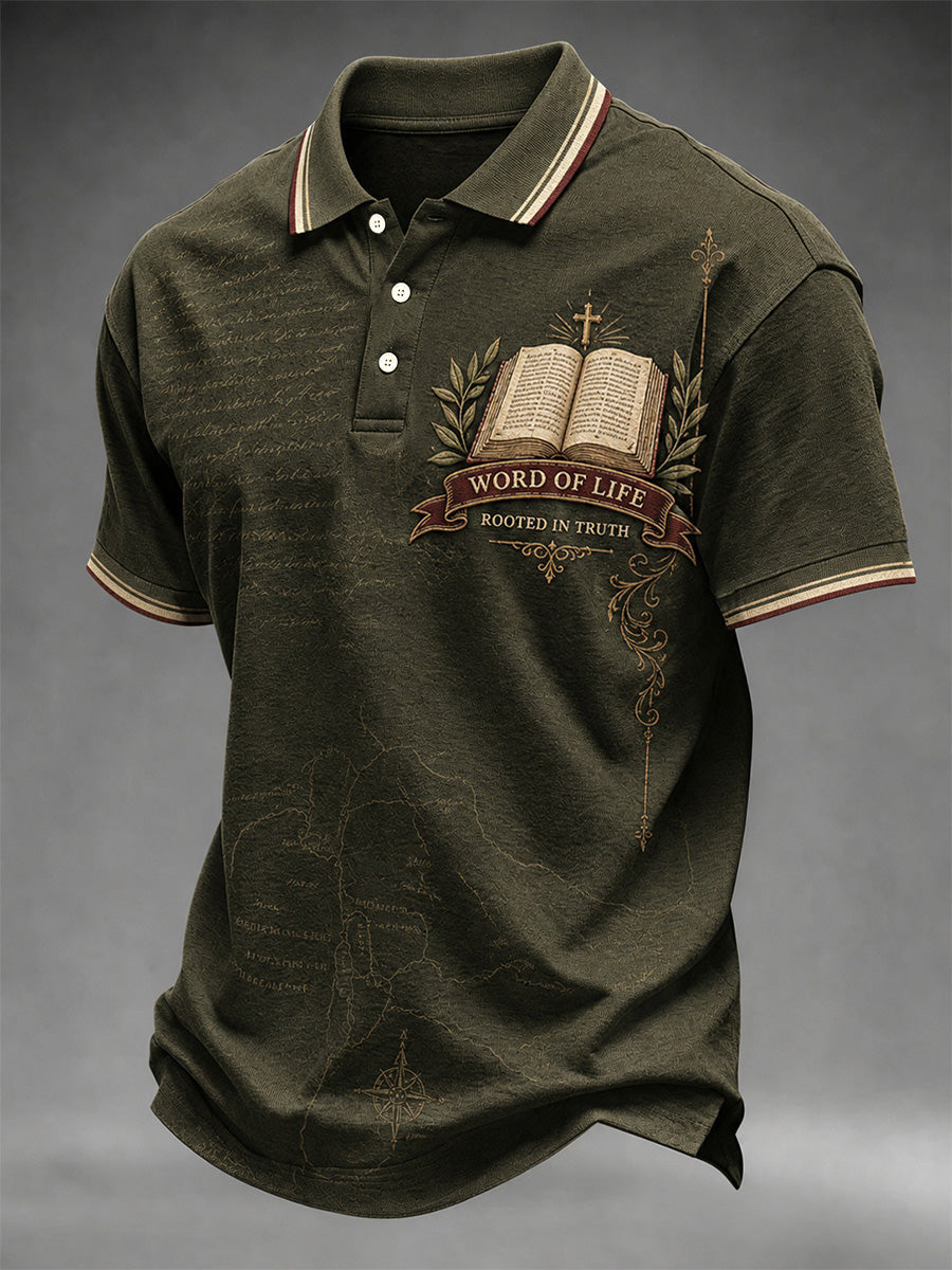 Holy Bible Scripture Polo Shirt Spiritual Faith Clothes Gift For Him - Foxy23shop